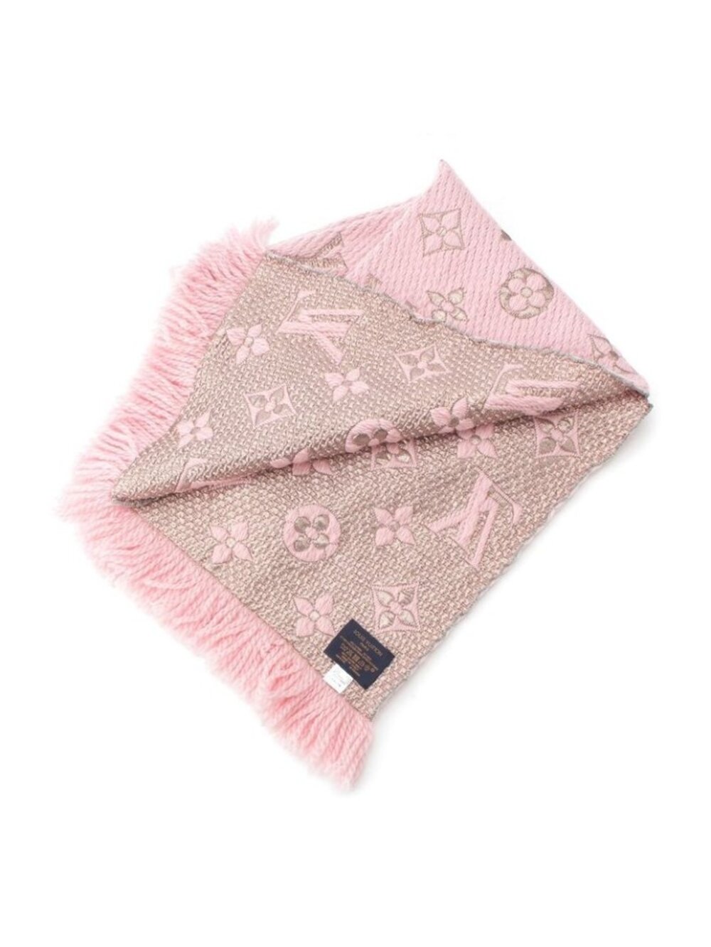 Louis Vuitton Wool Silk Echarpe Logo Mania Shine Scarf Pink - Picture 2 of 10